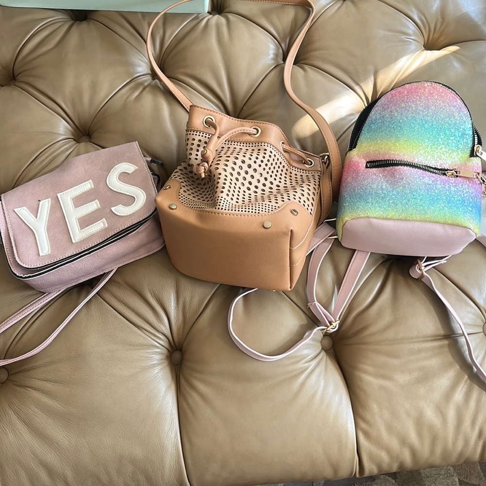 Three cute kids bags.
